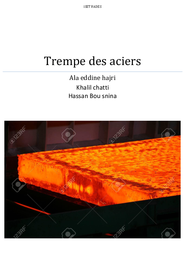 (PDF) Trempe des aciers