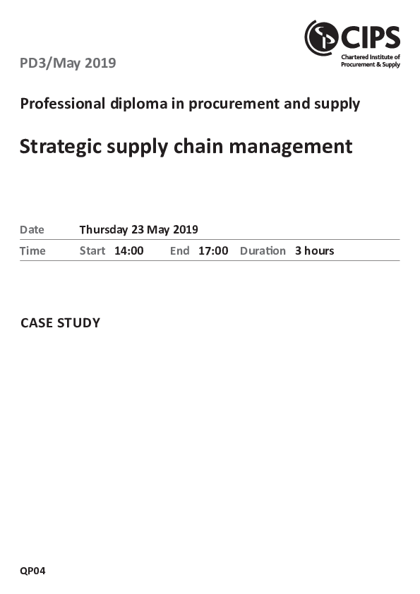 (PDF) Professional diploma in procurement and supply Strategic supply ...