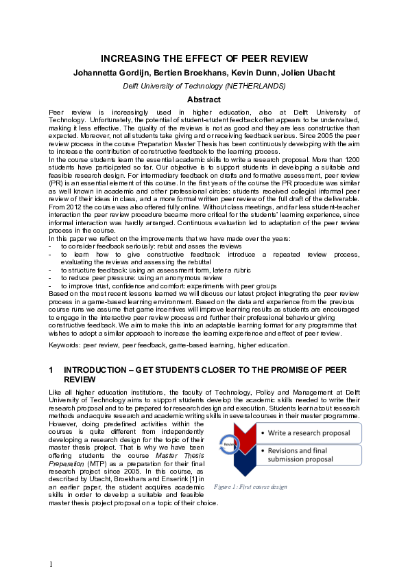 (PDF) INCREASING THE EFFECT OF PEER REVIEW