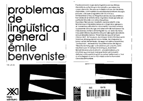 (PDF) Emile benveniste problemas de linguistica general