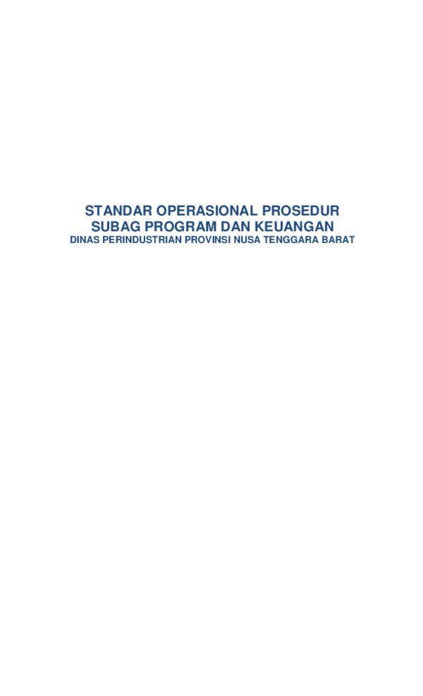 (PDF) STANDAR OPERASIONAL PROSEDUR SUBAG PROGRAM DAN KEUANGAN DINAS ...