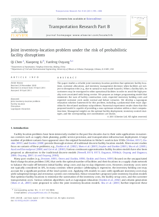 (PDF) Joint inventory-location problem under the risk of probabilistic ...