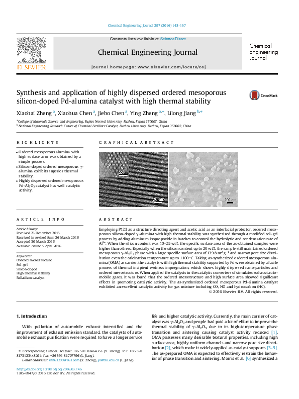 (PDF) Synthesis and application of highly dispersed