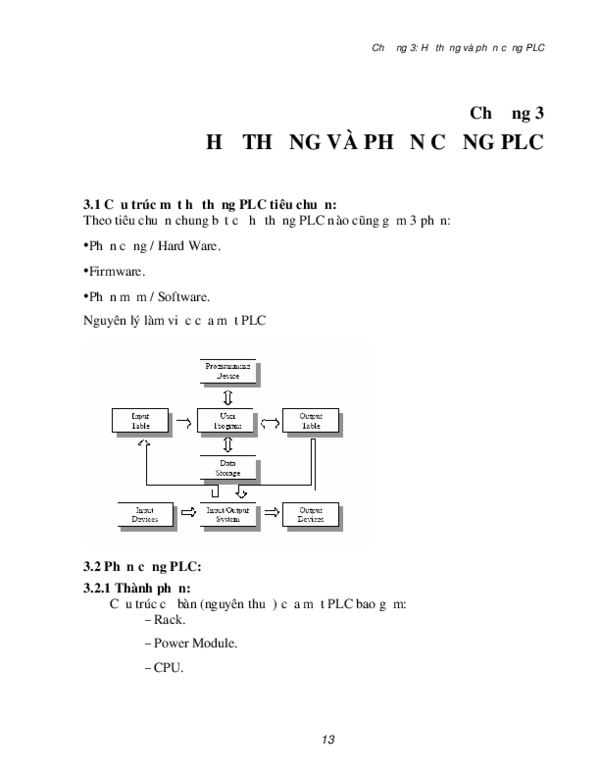 First page of “Chương 3 HỆ THỐNG VÀ PHẦN CỨNG PLC”