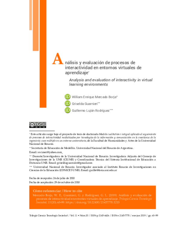 (PDF) Analysis and evaluation of interactivity in virtual learning ...