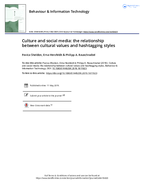 (PDF) Culture and social media the relationship between cultural