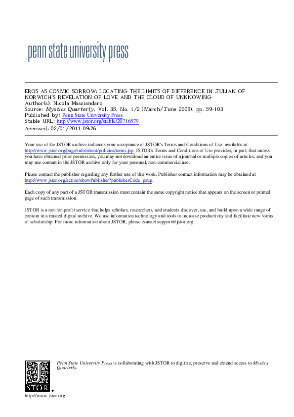 Eros as Cosmic Sorrow