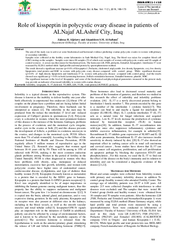 (PDF) Role of kisspeptin in polycystic ovary disease in patients of ...