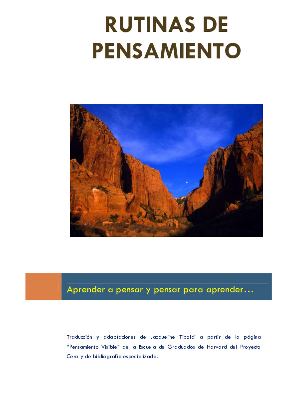 (PDF) RUTINAS DE PENSAMIENTO Aprender a pensar y pensar para aprender ...