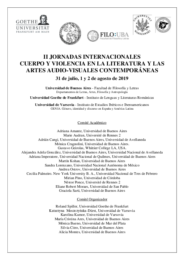 (PDF) II JORNADAS INTERNACIONALES CUERPO Y VIOLENCIA EN LA LITERATURA Y ...