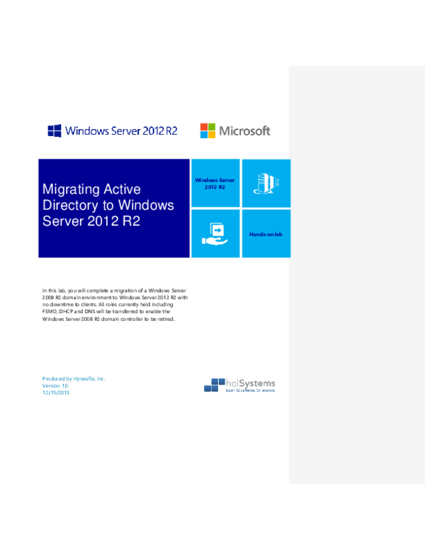 (PDF) Migrating Active Directory to Windows Server 2012 R2 Windows ...