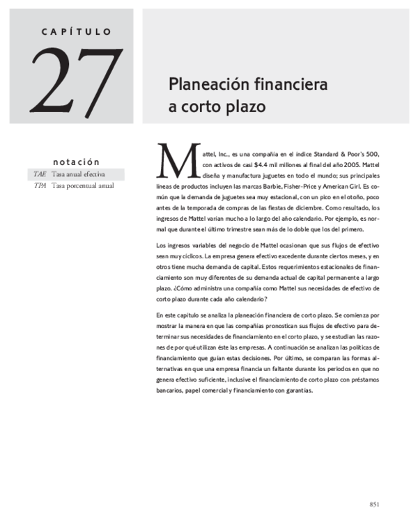(PDF) Planeación financiera a corto plazo