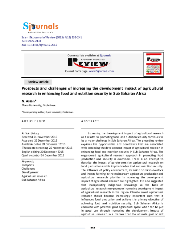(PDF) Prospects and challenges of increasing the development impact of ...
