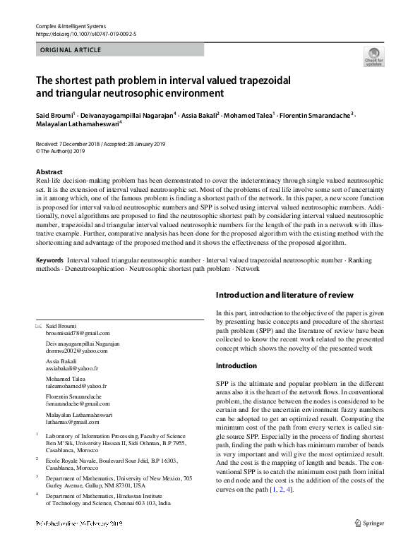 (PDF) The shortest path problem in interval valued trapezoidal and ...