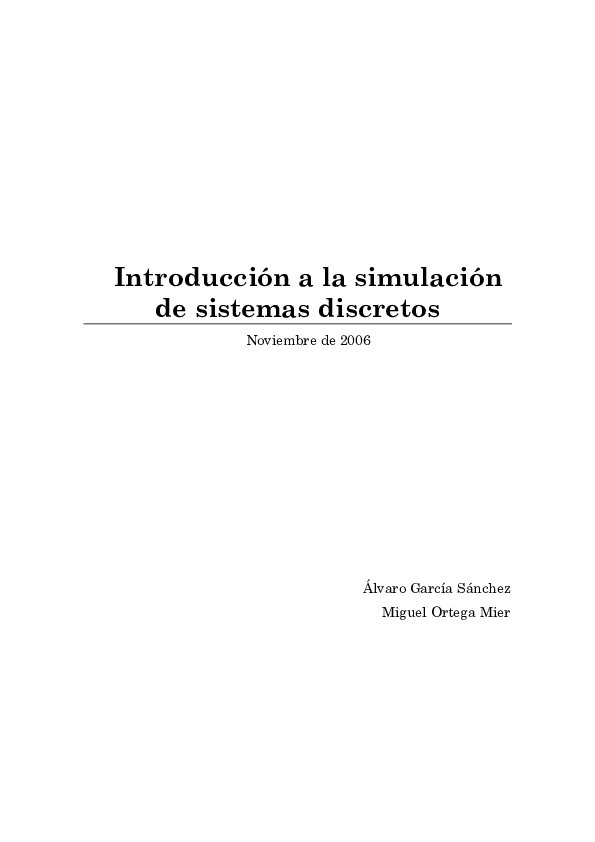 (PDF) Introducción a la simulación de sistemas discretos