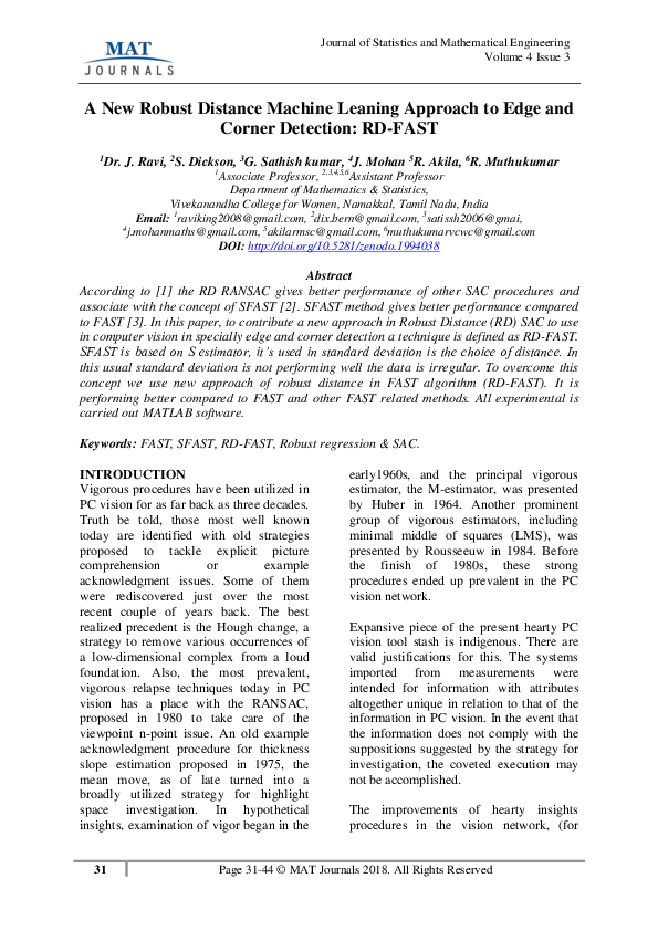 (PDF) A New Robust Distance Machine Leaning Approach to Edge and Corner ...
