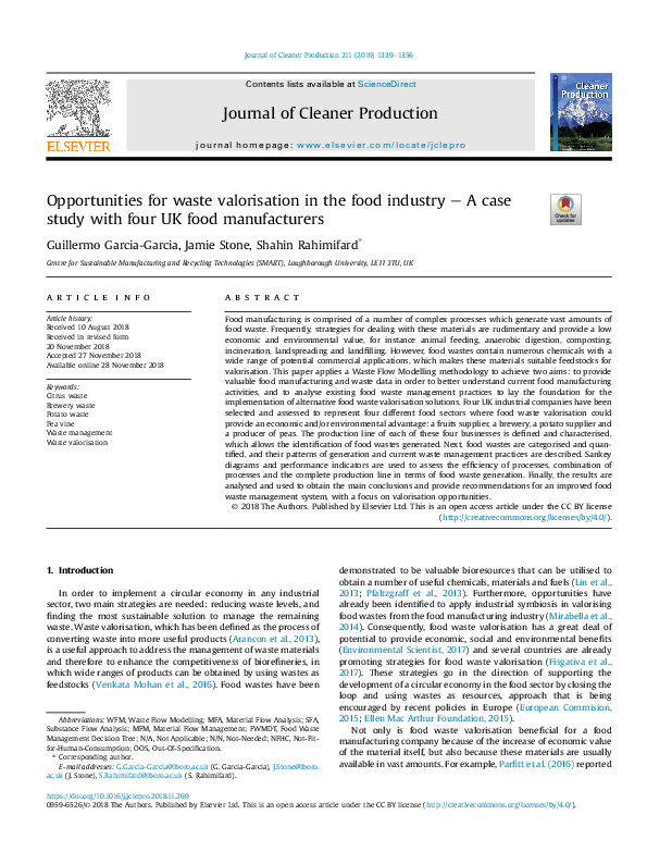 (PDF) Opportunities for waste valorisation in the food industry - A ...