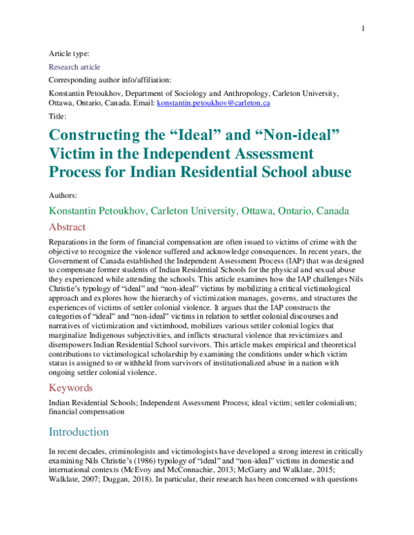 Ideal victim examples picture