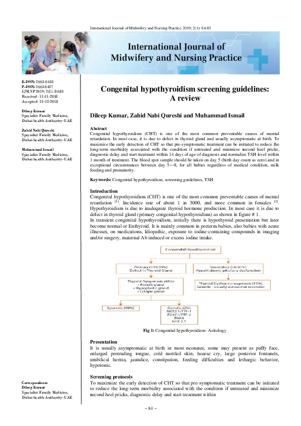 CONGENITAL HYPOTHYROIDISM GUIDELINES PDF visual data 8