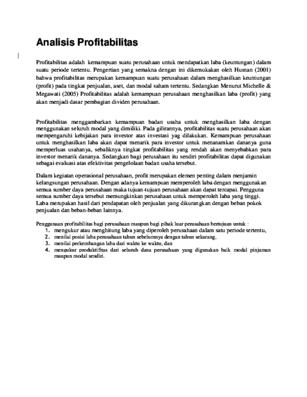 Doc Analisis Profitabilitas Peter Tiomar Academia Edu