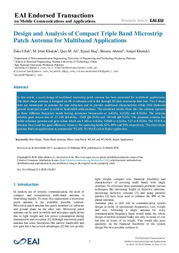 (PDF) Design and Analysis of Compact Triple Band Microstrip Patch ...