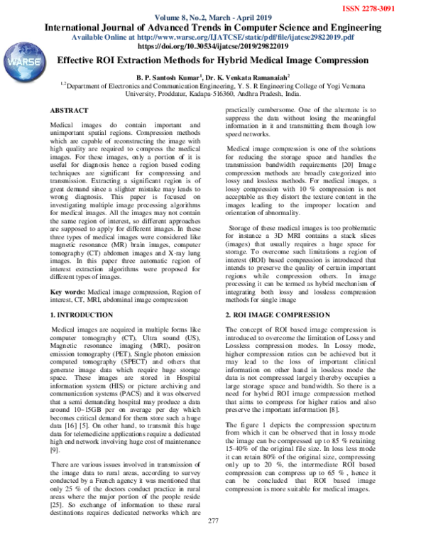 (PDF) Effective ROI Extraction Methods for Hybrid Medical Image Compression