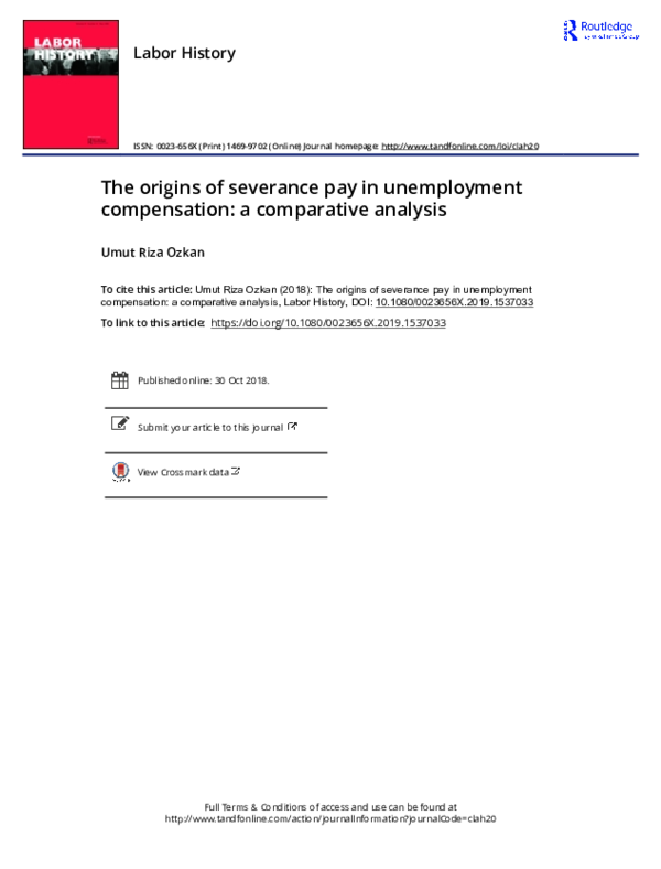 (PDF) The origins of severance pay in unemployment compensation a