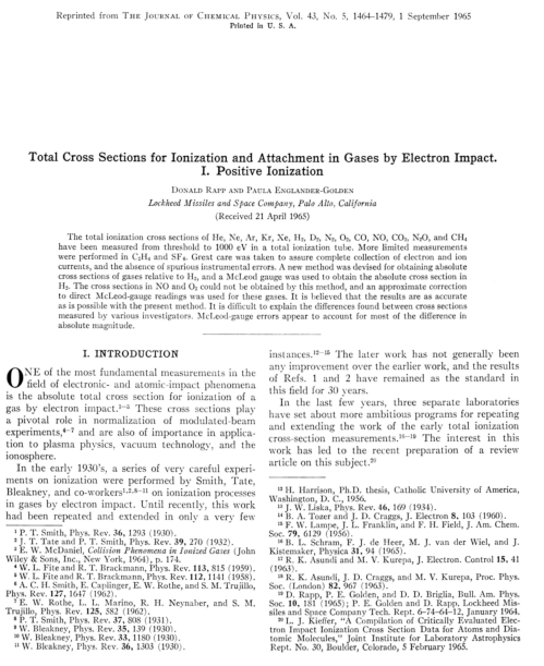 (PDF) Total Cross Sections for Ionization and Attachment in Gases by ...