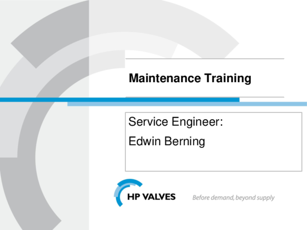 (PPT) HP Valves Maintenance Training Rev.