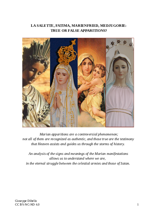 (PDF) LA SALETTE, FATIMA, MARIENFRIED, MEDJUGORIE: TRUE OR FALSE ...