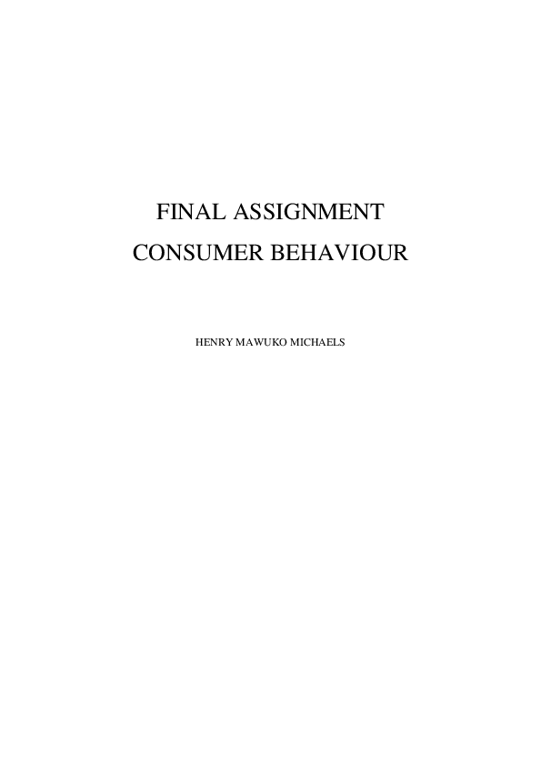 (DOC) FINAL ASSIGNMENT CONSUMER BEHAVIOUR