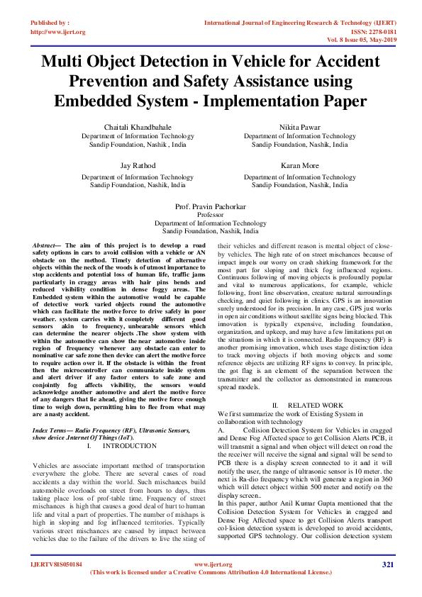 (PDF) IJERT-Multi Object Detection in Vehicle for Accident Prevention ...