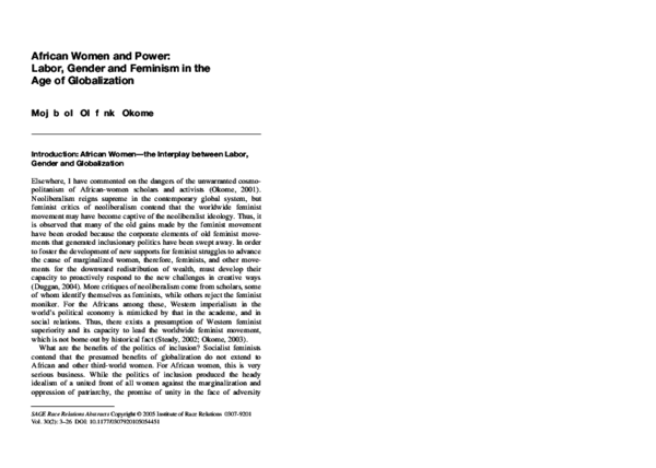 (PDF) African Women and Power: Labor, Gender and Feminism In the Age of ...