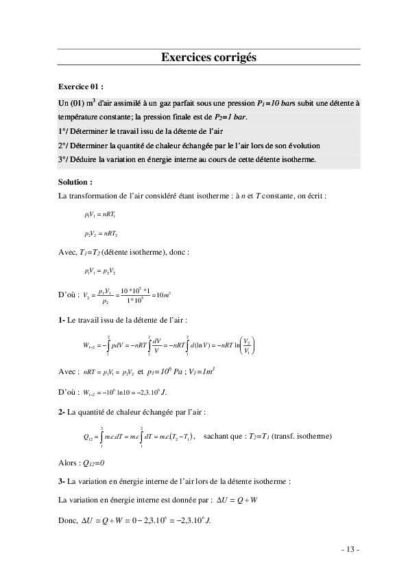 (PDF) Exercices corrigés