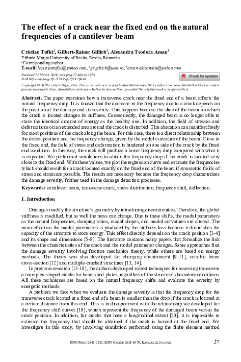 (PDF) The effect of a crack near the fixed end on the natural ...