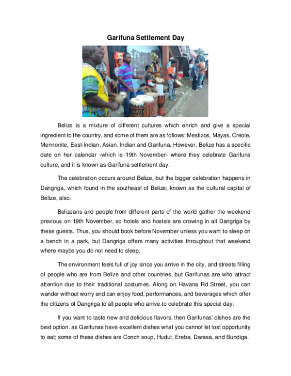 (DOC) Garifuna Settlement Day