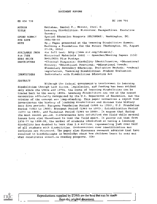 (PDF) Lec S 2 History of+ LD interventions