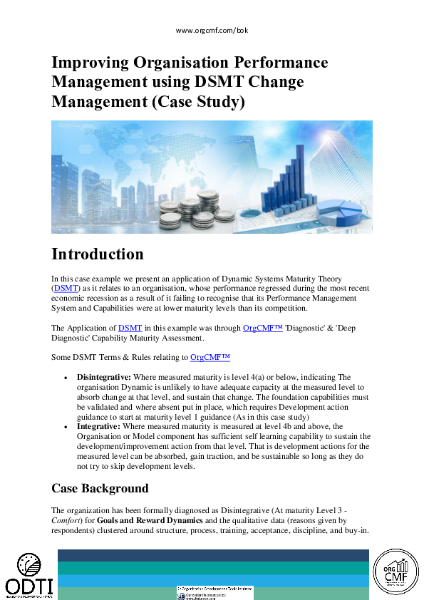 (PDF) Improving Organisation Performance Management using DSMT Change ...