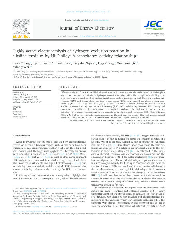 (PDF) Highly active electrocatalysis of hydrogen evolution reaction in ...