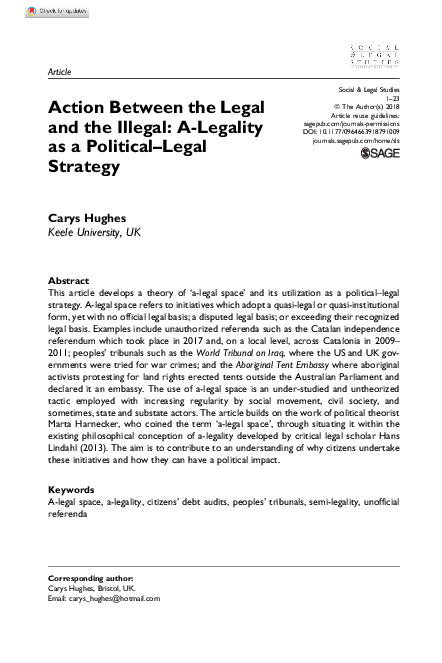 (PDF) Action Between the Legal and the Illegal: A-Legality as a ...
