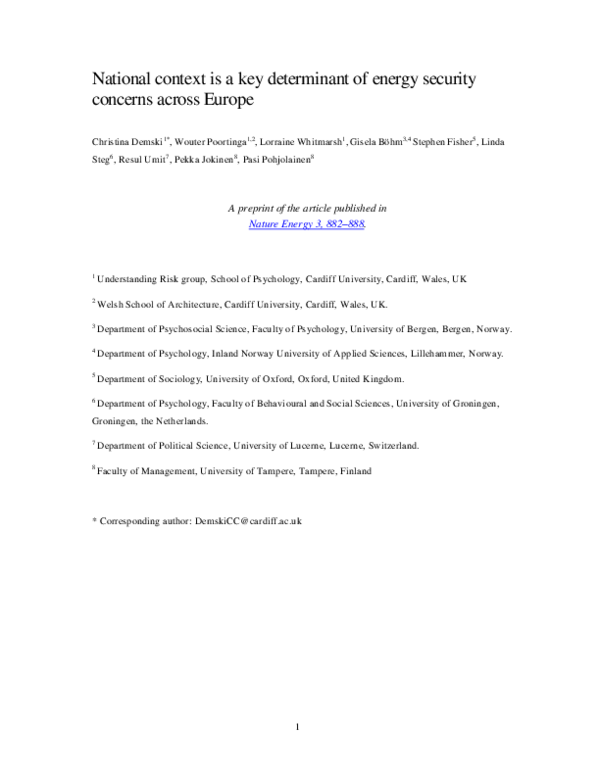 (PDF) Christina Demski, Wouter Poortinga, Lorraine Whitmarsh, Gisela ...
