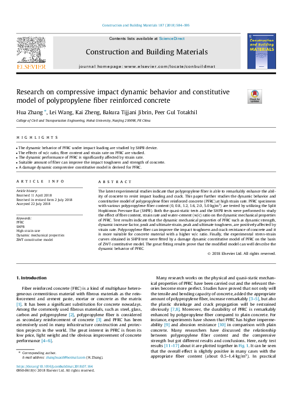(PDF) Research on compressive impact dynamic behavior and constitutive ...