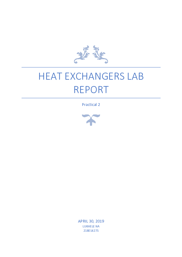 (DOC) Heat exchangers lab report 2 Final Nthabiseng Annah Academia.edu