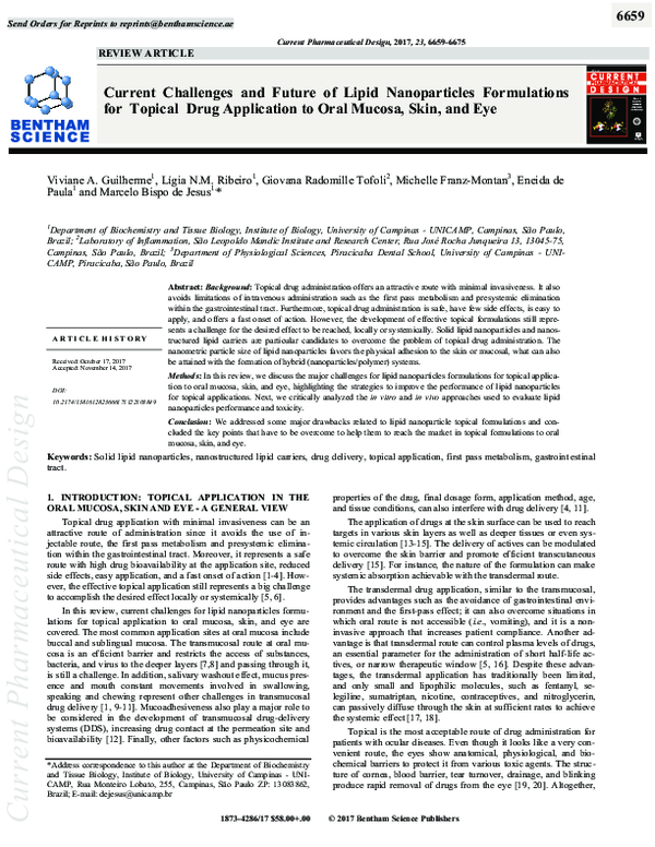 (PDF) Current Challenges and Future of Lipid Nanoparticles Formulations ...