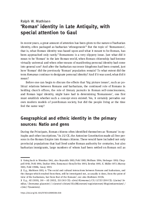 Roman identity essay image