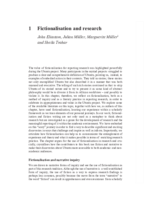 (PDF) Fictionalisation in Research