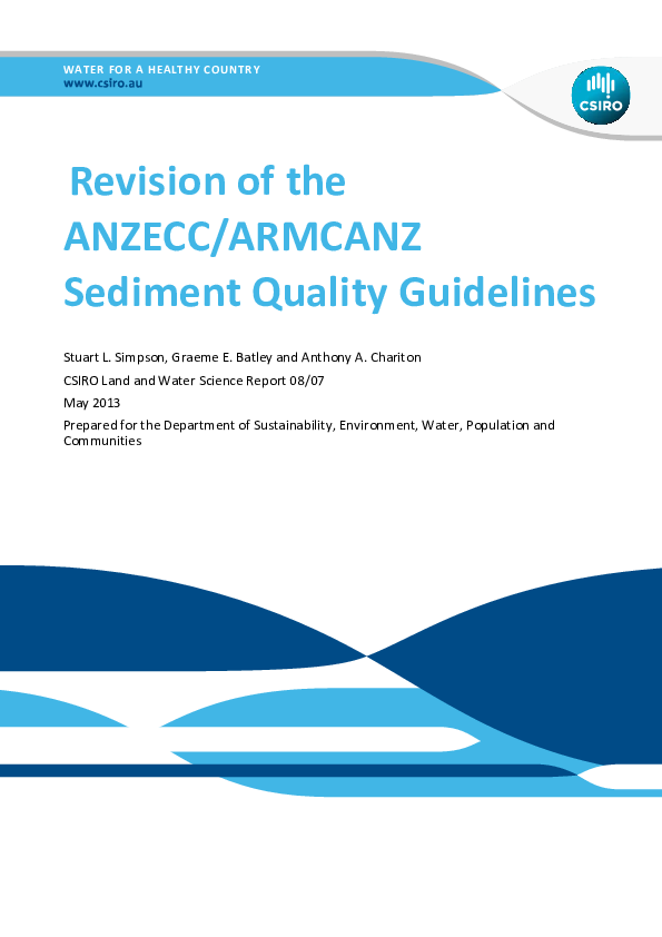 (PDF) Revision of the ANZECC/ARMCANZ Sediment Quality Guidelines