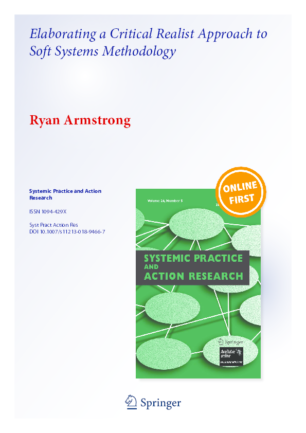 (PDF) Elaborating a Critical Realist Approach to Soft Systems