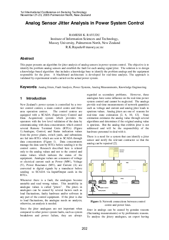(PDF) Analog Sensor Jitter Analysis in Power System Control Ramesh