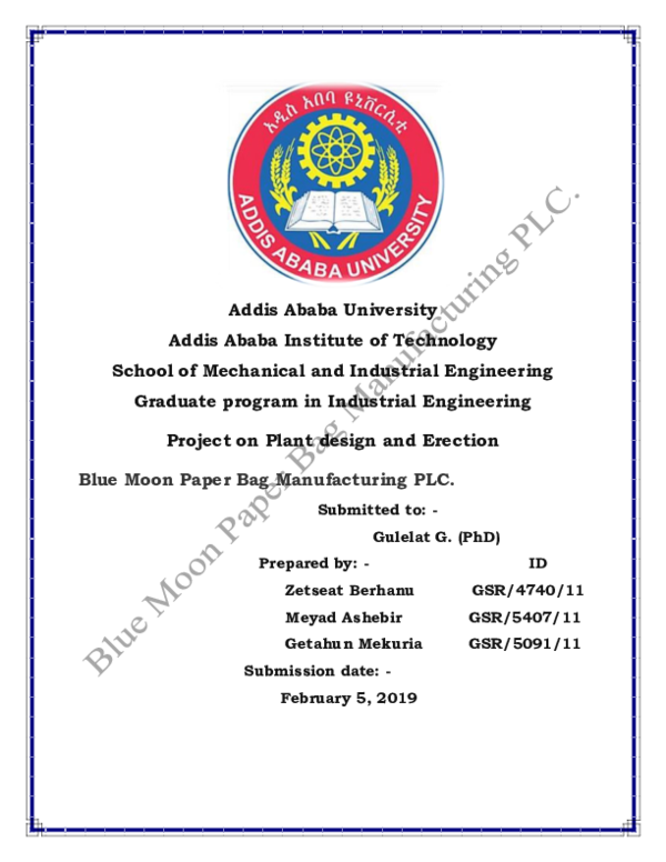 (PDF) School of Mechanical and Industrial Engineering Graduate program